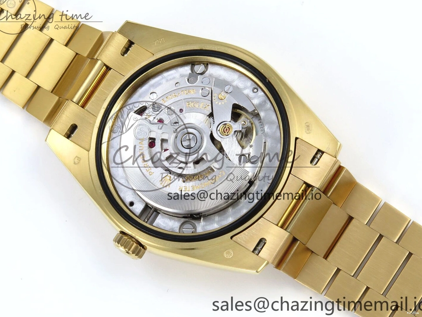 MiroTime 0129 Contemporary Day Date 128238 36mm YG KF 1:1 Best Edition YG Crystal Dial On President Bracelet A2836 (Gain Weight) 646